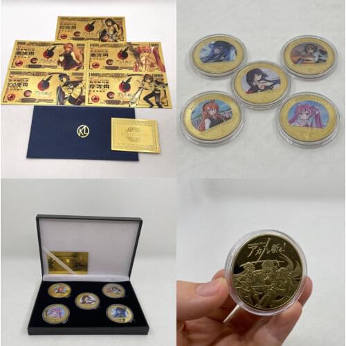Japanese Anime Akame-ga-KILL gold cards Memory Collection banknote gift Gold Coin for kids birthday christmas