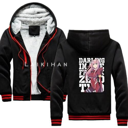 Japanese Anime One Piece Zoro Hoodie Sweatshirt Kawaii Darling in the Franxx - Zero Two Winter Fleece Mens Cotton Hoodie