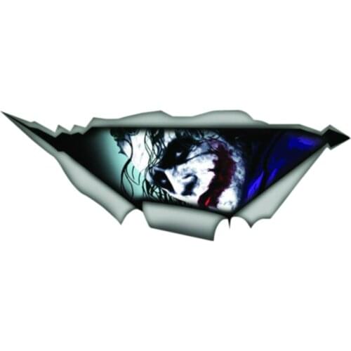 Dawasaru Joker Torn Metal Funny Car Sticker Waterproof Decal Laptop Truck Suitcase Motorcycle Auto Accessories PVC,13cm*4cm