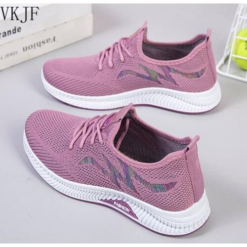 Spring and Autumn New Womens Sneakers Shoes Fashion Round Toe Flying Woven Flat Heel Breathable Comfortable Single Shoes Women