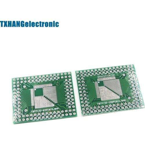 10PCS QFP/TQFP/FQFP/LQFP 32/44/64/80/100 To DIP Adapter PCB Board Converter diy electronics