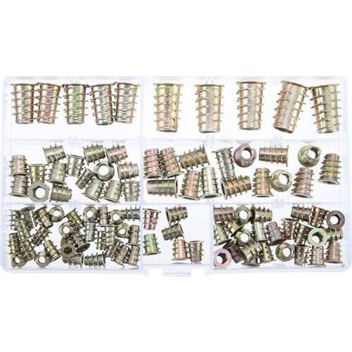 100 Pcs Threaded Hex Socket Drive Insert Nut Connector Furniture Screw In Nut M4 M5 M6 M8 M10 Threaded Insert Nuts