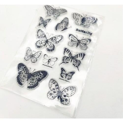 11x16CM Butterfly Transparent Seal Clear Stamps Silicone Seal Roller Stamps DIY Scrapbook Album / Card Christmas Wedding