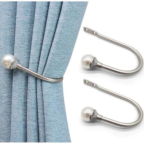 2pcs/set Curtain Tieback Holder Hooks Tie Backs Bedroom Living Room Curtain Decoration Accessories Holdback Metal Curtain Hook