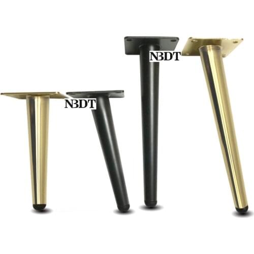 2Pcs/Lot High Slim Sofa TV Cupboard Cabinet Steel Taper Leg Feet Coffee Tea Bar Stool Chair Matte Black Gold Upright Slanted