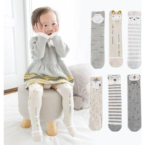 3pairs 30cm Fashion Christmas Gifts Fashion New Soft Cotton Girl Striped Rabbit Stockings Cartoon Ribbed Cute Tights TZ003