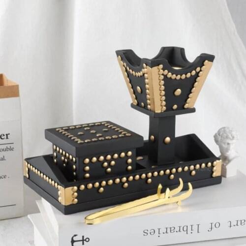 Resin Incense Burner Creative Arabic Muslim 3In1 Incense Burner Set Home Deco Censer Ornaments Christmas Gift Incense Holder