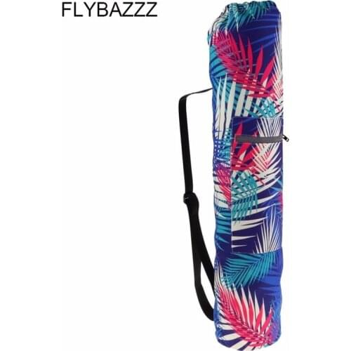 75*16cm Yoga Pilates Mat Bag Canvas Print Drawstring Strap Backpack For 6mm Yoga Mat Bags Fitness Sports Training Pad Gym Bags