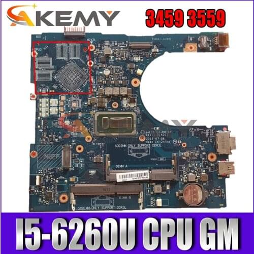 Akemy FOR Dell Vostro 3459 3559 Laptop Motherboard I5-6260U AAL15 LA-D071P CN-0011M2 011M2 VGAport Mainboard 100%Tested