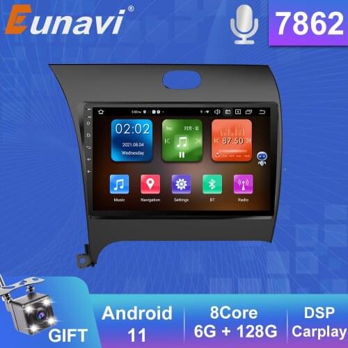 Eunavi 2 Din Android 11 Car Radio Multimedia Video Player Navigation GPS For Kia K3 Cerato Forte 2013-2017 3 YD Tuner auto 9" HD