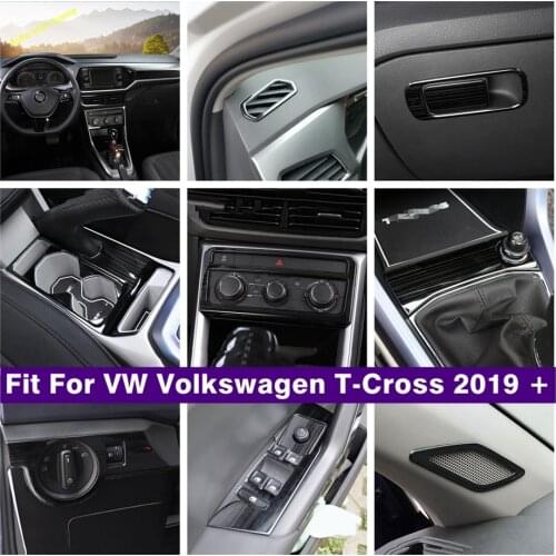 Car Accessories Center Control Stripes / Glove Storage Box / Gear Box / Air AC Cover Trim Fit For VW T-Cross T Cross 2019 - 2021