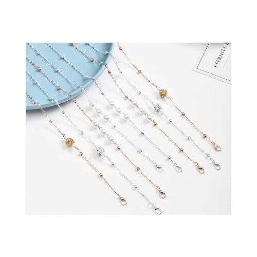 Fashion Eyeglasses Strap Chain Imitation Pearl Bead Mask Sunglasses Holder Glasses Eyewear Lanyards For Women Gril Chains