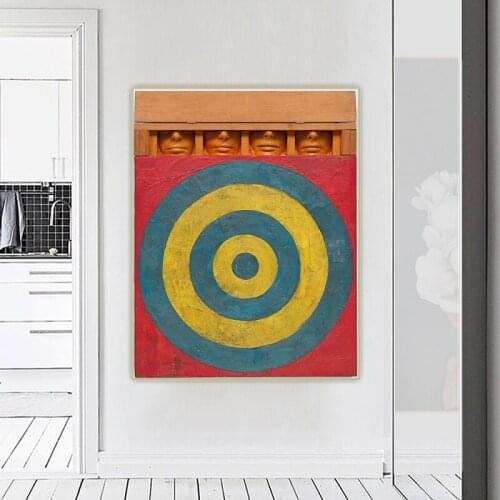 Jasper Johns"Target With Four Faces"Modern Art Canvas Oil Painting Western Art Decor Poster Aesthetic Home Decoration