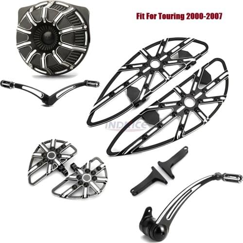 Gauge Driver Passenger Foot Pegs Floorboard Brake arm shifter levers Air cleaner intake kits Fit For harley Touring