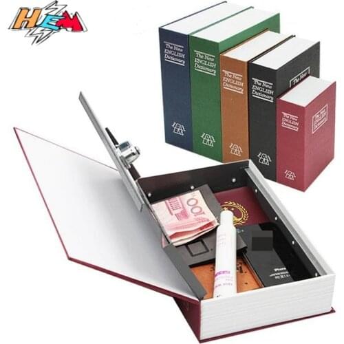 Book View Secret Safe Steel Money Jewelry Gold Box Black Color Security Safe Box English Dictionary Looking