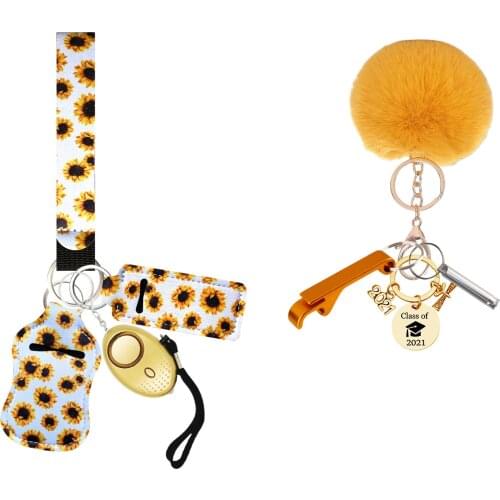 2021 Graduation Season Key Chain Stainless Steel Key Ring Souvenir Gift Hand Sanitizer Chapstick Holder Keychain Accessories