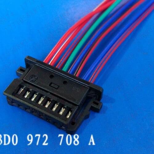 1/2pcs/lot 8 Pin/Way Display Compass Connector For Audi VW,Indoor Ceiling Light Plug Wire Cable Pigtail For BMW 3D0 972 708 A