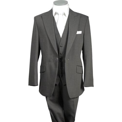 TOP SALE/Custom Design One button Dark gray Groom Tuxedos Groomsmen Mens Wedding Suits Best man Suits/cheap groom tuxedosweddin