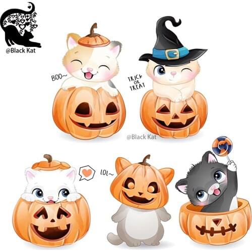 Halloween Sorceress Pumpkin Lantern Cat Cutting Dies Lovely Festival Animals Pet Metal Stencil For DIY Scrapbooking Card Craft