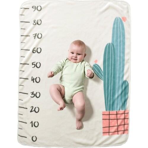 70x102cm Newborn Baby Summer Blanket Photography Props Monthly Souvenir Milestone Background Blanket Infant Flannel Bedding Wrap