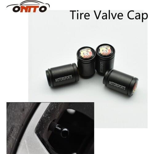 Wholesale 10Set ABARTH Logo matte Black Car Wheel Tire Valve Caps Auto Tyre Air Stem Cap