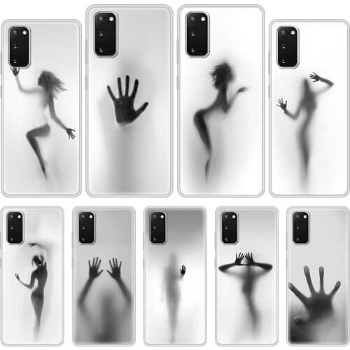 Translucent Case for Samsung S20 FE S21 S9 S10 Plus Capa For Galaxy Note 20 Ultra 10 Lite 9 Soft Capas Mysterious Shadow