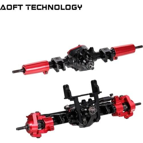 RC Car CNC Metal Front / Rear Axle with Protector for 1:10 RC Crawler Car Axial SCX10 II 90046 90047