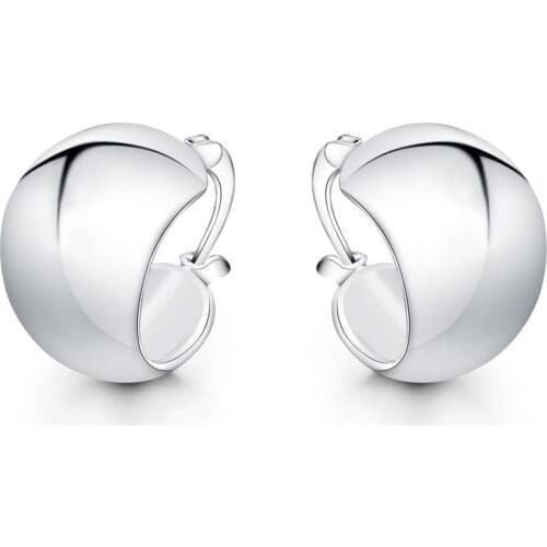 New 925 Silver Earrings Glossy Small Earrings Fashion Woman Glamour Jewelry Engagement Gift