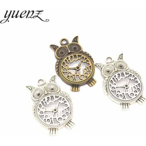 YuenZ 2pcs Antique Silver color European Bracelets owl Charm Pendants fit Jewelry Making Findings DIY Charms Handmade D113