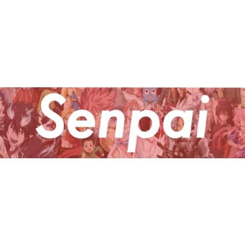 Funny 13cm X3.8cm for Senpai Collage Funny Anime Waifu Custom Vinyl Decal Sticker JDM Bumper Car Stickers Car Accessories