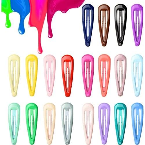 20pcs Colorful Oil Drop Barrettes Snap Hair Clip Candy Color Hairgrip for Kids Women Hair Styling Pin Headdress Accessories