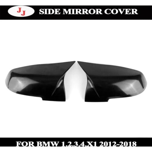 Rearview Mirror Cover Cap for BMW Series 1 2 3 4 X M 220i 328i 420i F20 F21 F22 F23 F30 F32 F33 F36 X1 2 pieces gloss Black