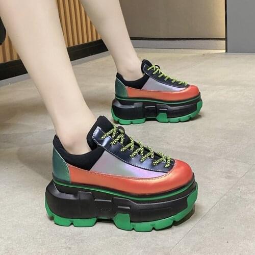 Sneakers Women 2021 Fashion Platform Sneakers Lady Brand Wedges Casual Shoes for Woman Leather Sports Dad Shoes 7cm