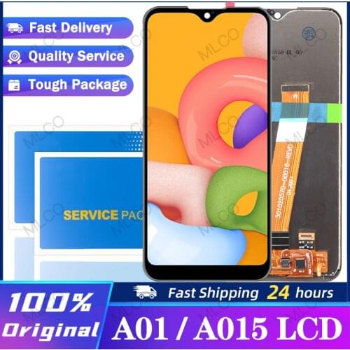 100% Original 5.7" LCD for Samsung Galaxy A01 A015 LCD Display Touch Screen Digitizer Assembly A015F A015G A015DS Repair Parts