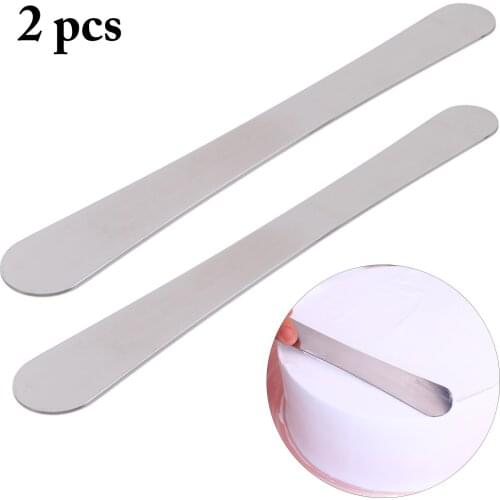 2pcs High Quality Stainless Steel Wooden Handle Straight Spatula 8 Inch Cake Spatula Diy Cake Cream Cake Tools