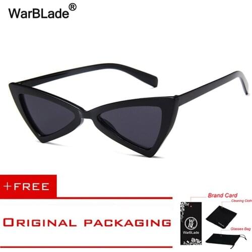 2018 New Arrival Metal Hinge Women Butterfly Cat Eye Sunglasses Fashion Triangle Men Yellow Lens Glasses UV400 5160 WarBLade