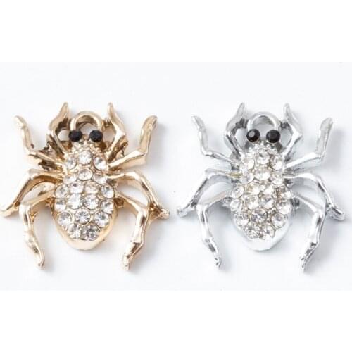 4Pcs Enamel Spider Charms Crystal Pendant Accessaries For DIY Bracelet Necklace Jewelry Making Fashion Earring