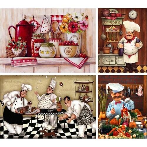 Full Square/Round Drill 5D DIY Diamond Painting "Cartoon chef scenery" Embroidery Cross Stitch 5D Home Decor