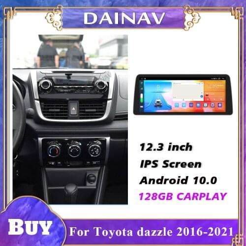 Android For Toyota Yaris Dazzle 2016-2021 Carplay Auto Car Radio Headunit Multimedia Player Car GPS Navigation Tape Recorder