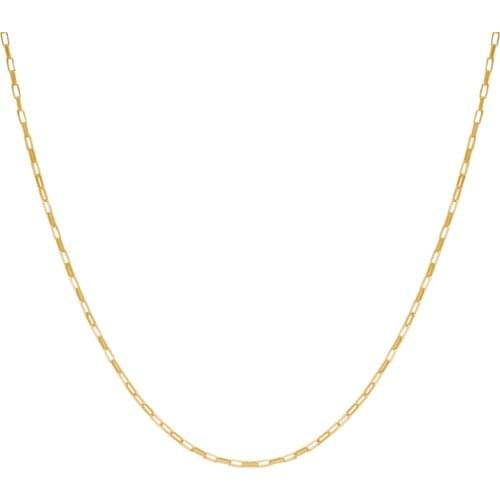 CANNER Real 925 Sterling Silver Necklace For Women Small Paper Clip Jewelry Pendant Chain 18K Choker Bijoux Collar Joyero