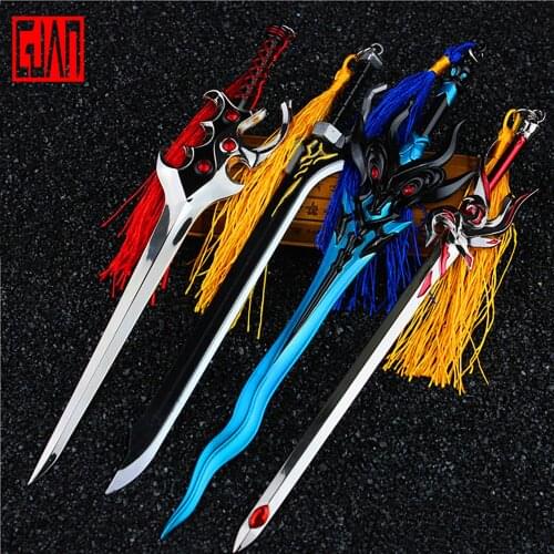 Kings Glory Li Baifeng Courtship Qinglian Sword Fairy Li Baihu Fan Haixin Alloy Model Keychain 18cm Game Peripheral Pendant