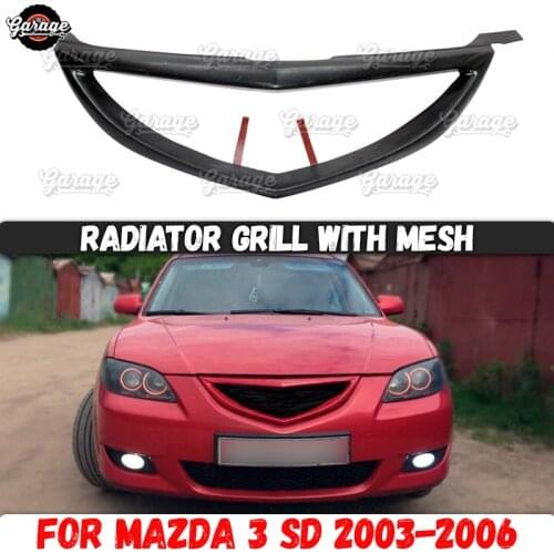 Radiator grille case for Mazda 3 Sedan BK 2003-2006 strips style ABS plastic accessories protective body kit car styling tuning