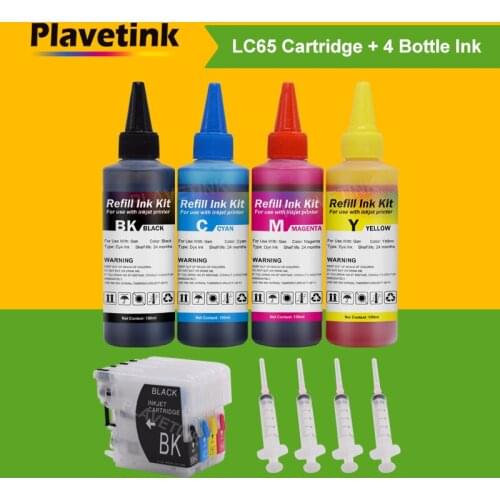 Plavetink 400ml Printer Ink + LC11 LC16 LC38 LC61 LC67 LC980 LC990 LC1100 Dye Ink Cartridge For Brother LC 65 XL DCP-J140W 145C