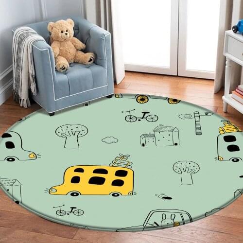 Tapetes Flannel Carpet Baby Hand Print Carpet Fashion Cartoon Animals Pattern Children Carpet Non-Slip Children Baby Play Mat