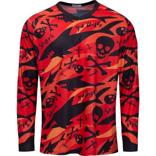 Skull downhill moto cross jersey Men funny cycling clothing offroad MTB mountain bike clothes DH enduro bicycle shirt motocross