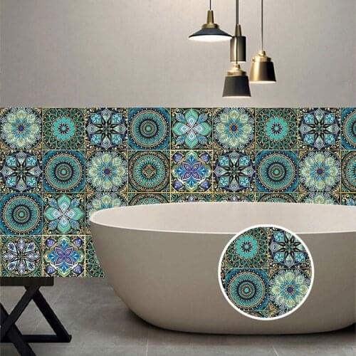 Hot Selling Retro Long Strip Tile Stickers Kitchen Bathroom Table Decoration Wallpaper Waterproof Wall Stickers Home Renovation