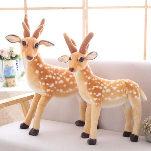 Simulation Kids Stuffed Sika Deer Animal Deer Children Playmate Kids Gift Home Decoration Plush Doll Toy