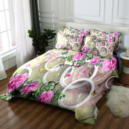Korean bedding set 3D Duvet bed cover bedsheet Pillowcase Twin full king Queen California king Textiles Drop Ship flower print