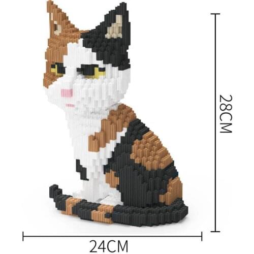 Big Size Xizai Connection Animal Building Blocks Toy Giraffe Sit Cat Auction Figures Brinquedos for Kids Gift Adult Present 8038