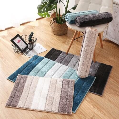 Fashion Stripe Lying Floor Mat Bathroom Non-slip Mat Room Doormat Home Suck Dust Carpet Balcony Absorbent Mat Pregnant Womenmats
